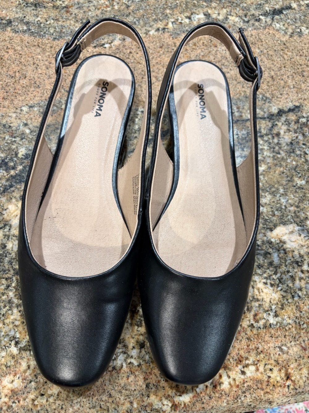 Kohl's SONOMA Black Leather Slingback Mules - Picture 2 of 5